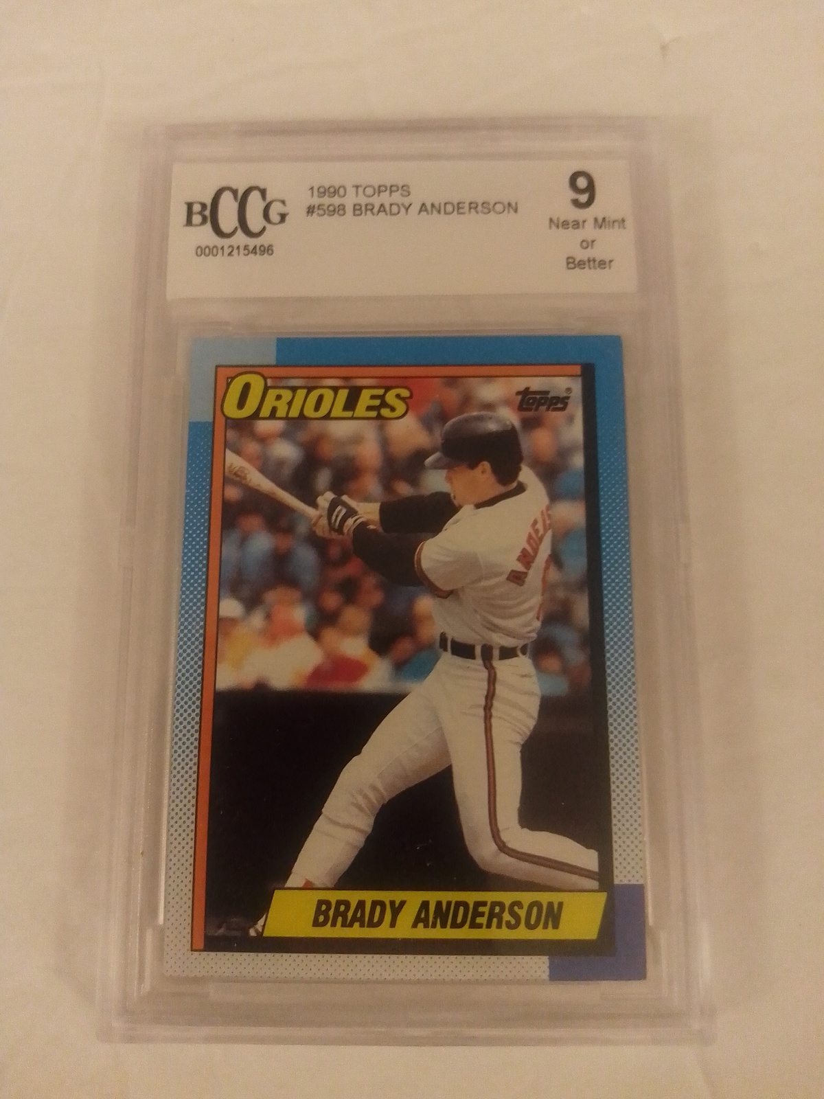 Primary image for 1990 Topps Baseball 598 Brady Anderson Becket BCCG Graded 9 Near Mint