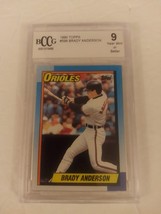 1990 Topps Baseball 598 Brady Anderson Becket BCCG Graded 9 Near Mint - £11.78 GBP