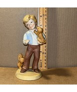 Vintage Avon BEST FRIENDS Figurine 1981 Boy With Puppies - $9.50