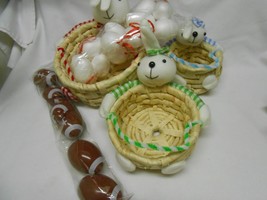 New stackable 3 Easter Baskets w/ eggs &amp; Fillable Football Easter Eggs kids  - £7.87 GBP