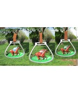 Resin RACEHORSE in STIRRUP Xmas Ornament set of 3...Reduced Price - £11.84 GBP