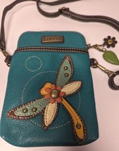 Chala  Dragonfly Wallet Crossbody Bag CellPhone Holder Flower Fob VeganLeather   - $39.48