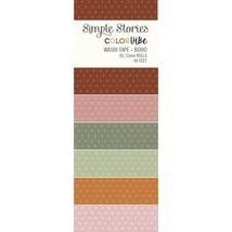 Simple Stories Color Vibe Washi Tape 6/Pkg-Boho CV13484 - £12.63 GBP