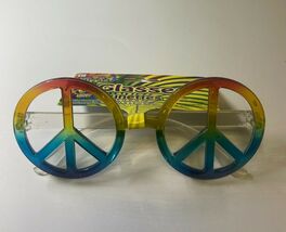 HIPPIE RAINBOW MULTI COLOR PEACE SIGN EYEWEAR NO LENS GLASSES - $8.79