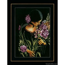 WOMAN and FLOWERS&quot; - Counted Cross stitch kit by Lanarte - £47.36 GBP