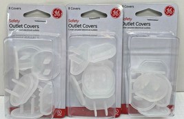 Safety Outlet Covers 8 Clear Covers Electrical Outlets 50271 Lot of 3 New - £12.50 GBP