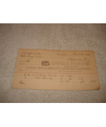  1887 Arbuckle &amp; Ryan Farm Implements and Machinery bill of sale Toledo ... - $468.29 MXN