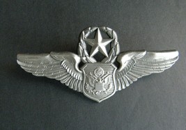 USAF AIR FORCE MASTER AIRCREW WINGS LAPEL PIN BADGE 3 INCHES - £6.37 GBP