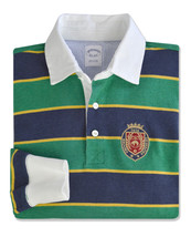 Brooks Brothers Mens Green Blue Slim Fit Crest Rugby Polo Shirt, Medium ... - $137.12