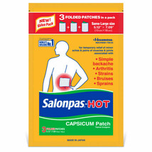 Salonpas Hot Capsicum Patch: Aches, Arthritis Sprains 3 Ct, Exp 10/26 Fr... - €8,44 EUR
