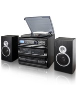 Trexonic 3-Speed Turntable with CD Player, Dual Cassette Player, BT, FM Radio &  - $139.58