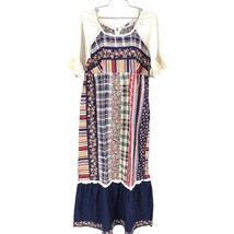 VTG 1970s Berkleigh Juniors Empire Waist Floral Plaid Prairie Maxi Dress... - $69.25