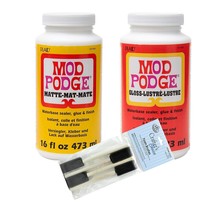 Mod Podge Complete Decoupage Kit-Two 16oz Bottles Waterbase Sealer/Glue ... - £33.80 GBP