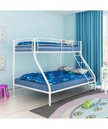 Children&#39;s Bunk Bed Frame White Metal 140x200/90x200 cm - £303.28 GBP