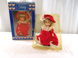 1984 Ginny Dolls Red Dress Fully Jointed Porcelain Doll 8&quot; Vogue Dolls. - £19.12 GBP