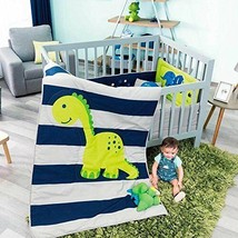 Dinosaurs Baby Boy Crib Bedding Nursery Set 6 Pcs 100% Cotton - £76.61 GBP