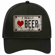 I Love Beer Novelty Black Mesh License Plate Hat - $28.99