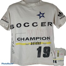 Distressed Adidas 1994 World Cup Vintage 90s T Shirt Medium Soccer Mens White - £72.11 GBP