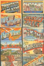 New York-State &amp; City Big Letter ~ Lot of 10 Geneva Syracuse NYC Postcards-
s... - £15.42 GBP