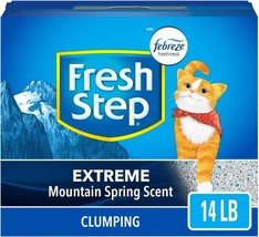 Fresh Step Clumping Cat Litter with Febreze, 14 lbs, Extreme Mountain Spring - £14.04 GBP