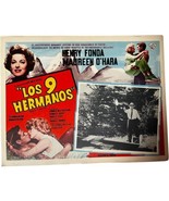 Vintage Los 9 Hermanos Henry Fonda Margaret O&#39;Hara Mexican Movie Lobby Card - £18.22 GBP