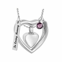 Double Slider Heart Ash Pendant Urn - Love Charms™ Option - £23.59 GBP