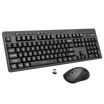 Wireless Keyboard And Mouse Combo, 2.4Ghz Full-Sized Ergonomic Wireless Computer - £44.04 GBP