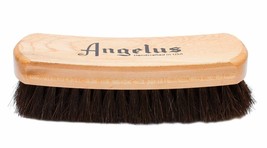SHOE SHINE ROckeR BRUSH 6 3/4&quot; Black 100% HorseHair dark Bristles ANGELUS - $23.11