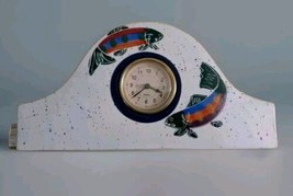 Vintage 2000 Enesco Julie Ueland Fish Mantle Clock HTF - $64.35