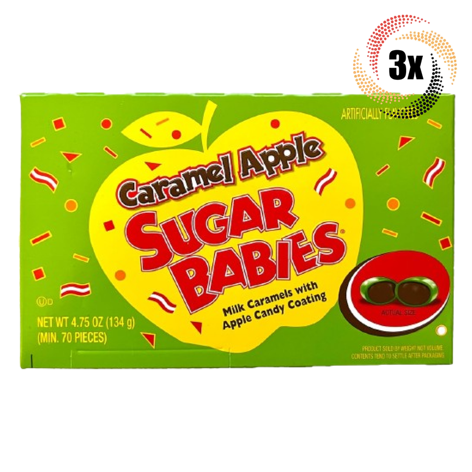 3x Packs | Sugar Babies Caramel Apple Milk Caramels W/Apple Coating | 4.75oz - $14.16