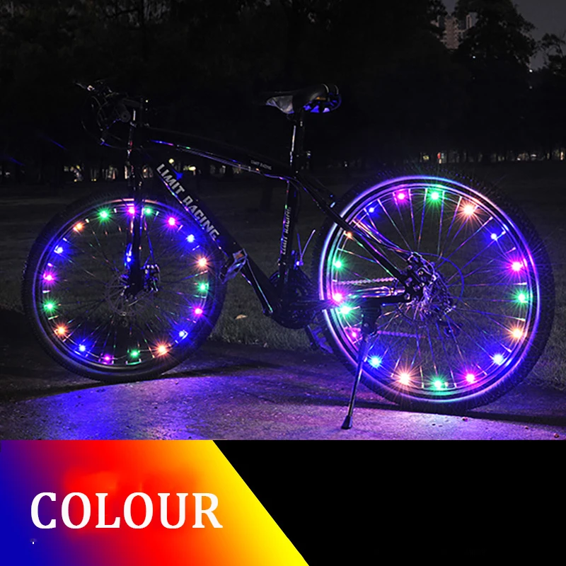 1pc Colorful Rainproof LED Bicycle Wheel Lights Front and Rear Spoke Lights Cycl - $97.41
