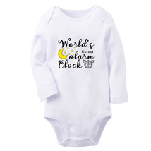 World&#39;s Cutest Alarm Clock Funny Print Baby Bodysuit Newborn Romper Infant Jumps - £8.52 GBP