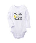 World&#39;s Cutest Alarm Clock Funny Print Baby Bodysuit Newborn Romper Infa... - £8.45 GBP