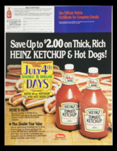 1984 Heinz Tomato Ketchup &amp; Hot Dogs Circular Coupon Advertisement - £14.34 GBP