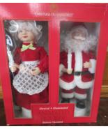 Vintage 1994 Telco Creations Mr. & Mrs. Claus W/ Candle (Animated, Illuminated) - $121.68