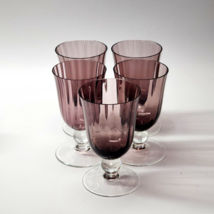 Artland LUSTER BELL OPTIC Amethyst Crystal Wine Beverage Glass Goblet - Set Of 5 - $37.60