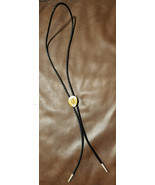 Bolo Tie Gold Tone Cowboy Hat On Leather - €13,57 EUR