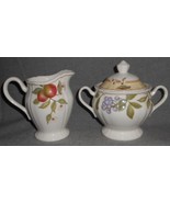 NORITAKE Homecraft FRUIT CANYON PATTERN Creamer and Sugar Set KOREA - £31.14 GBP