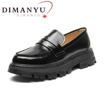 Women Shoes Loafers Platform New Genuine Leather Large Size Spring Shoes Ladies  - £60.17 GBP