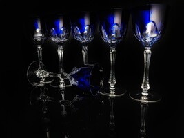 Faberge Regency Goblets in Cobalt  Blue Crystal image 5