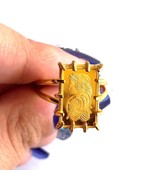 Lady Fortuna Gold Ring, 24 K Suisse Gold Ring, Suisse Bar Ring - £394.52 GBP+