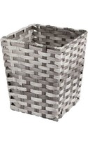 mDesign Woven Square Trash Can Wastebasket, Garbage Container Bin - Gray - £25.47 GBP