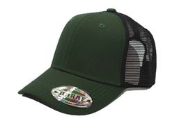 Hunter Green Black - Trucker Hat Cotton Mesh Solid Polo Style Baseball Cap - £14.68 GBP