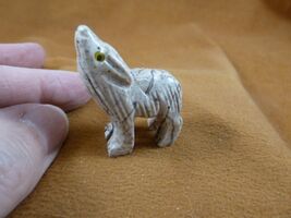 (Y-WOL-9) white red WOLF coyote wild dog carving SOAPSTONE stone PERU FI... - €7,66 EUR