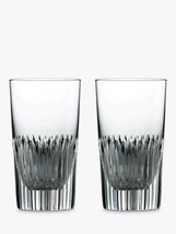 Royal Doulton Crystal Calla Highball Glasses Pair Clear Radiating Cuts 5.3&quot; NEW - £53.16 GBP
