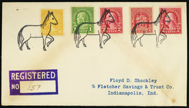 Horse 1930 Gray Horse, OKLA RARE Fancy Cancel Registered Cover - Stuart ... - £587.35 GBP