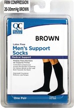 Quality Choice Latex Free Men&#39;s Support Socks 20-30mmHg (Brown) X-Large - $19.40