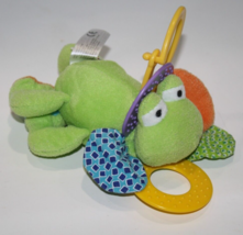 Infantino Frog Plush Soft Baby Toy 6&quot; Teether Rattle Crinkle Mirror 2009... - $8.80