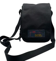 Vintage Diesel Industry Black Unisex Shoulder Bag Crossbody Bag Canvas Satchel - £44.65 GBP