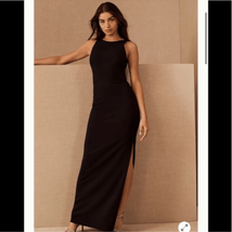 Anthropologie BHLDN London Crepe Tie-Back Maxi Dress, Size 12 Large Blac... - £139.82 GBP